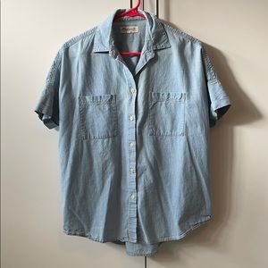 Madewell Washed Denim Oversized Button Up Shirt